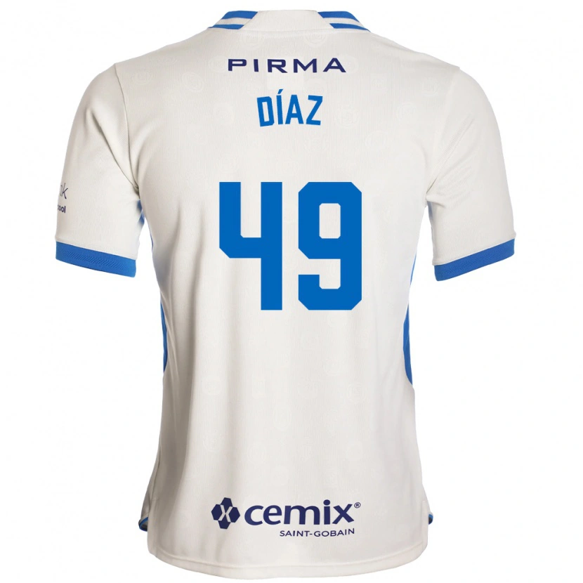 Danxen Män Josué Díaz #49 Vit Blå Röd Bortatröja Matchtröjor 2026/27 Tröjor T-Tröja