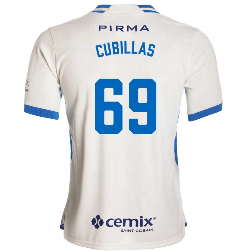 Danxen Män Andre Cubillas #69 Vit Blå Röd Bortatröja Matchtröjor 2026/27 Tröjor T-Tröja