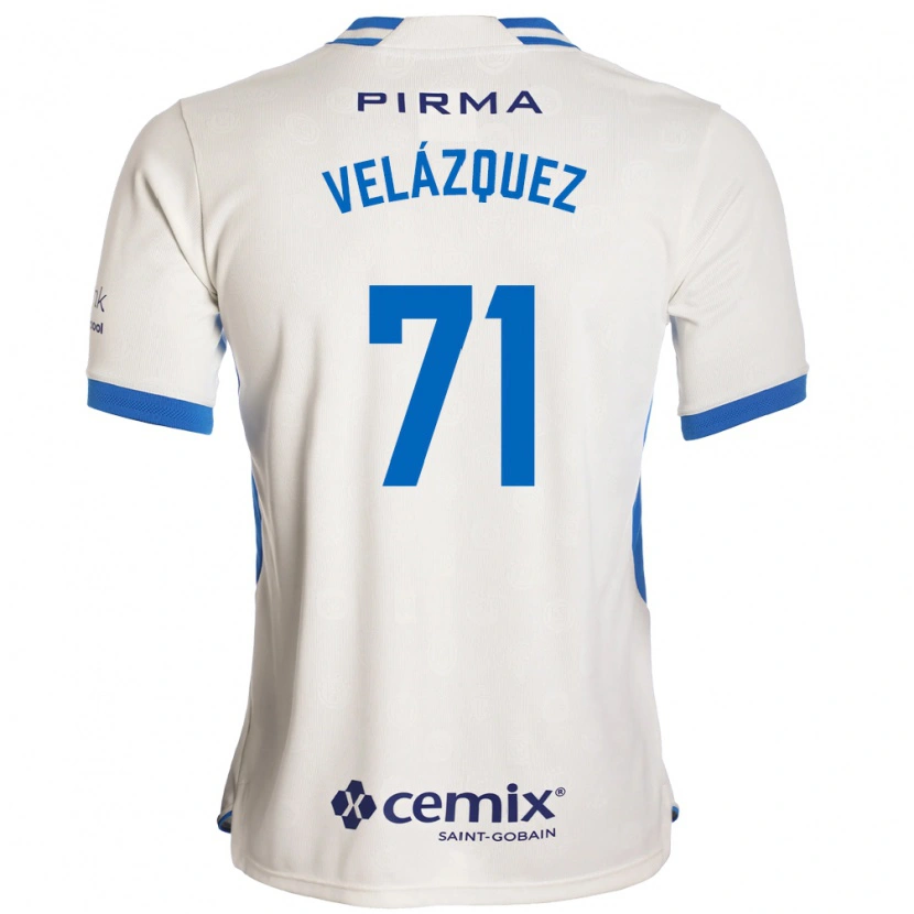Danxen Män Víctor Velázquez #71 Vit Blå Röd Bortatröja Matchtröjor 2026/27 Tröjor T-Tröja