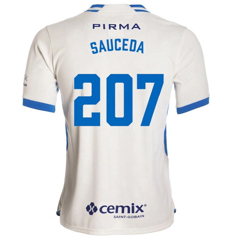 Danxen Män Pedro Sauceda #207 Vit Blå Röd Bortatröja Matchtröjor 2026/27 Tröjor T-Tröja