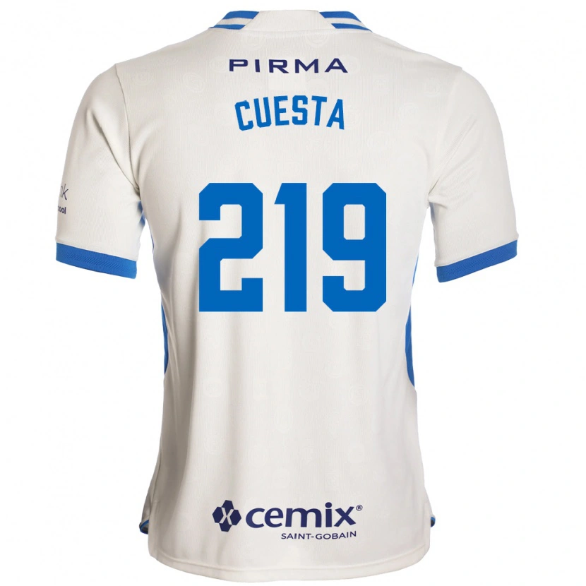 Danxen Män Íñigo Cuesta #219 Vit Blå Röd Bortatröja Matchtröjor 2026/27 Tröjor T-Tröja