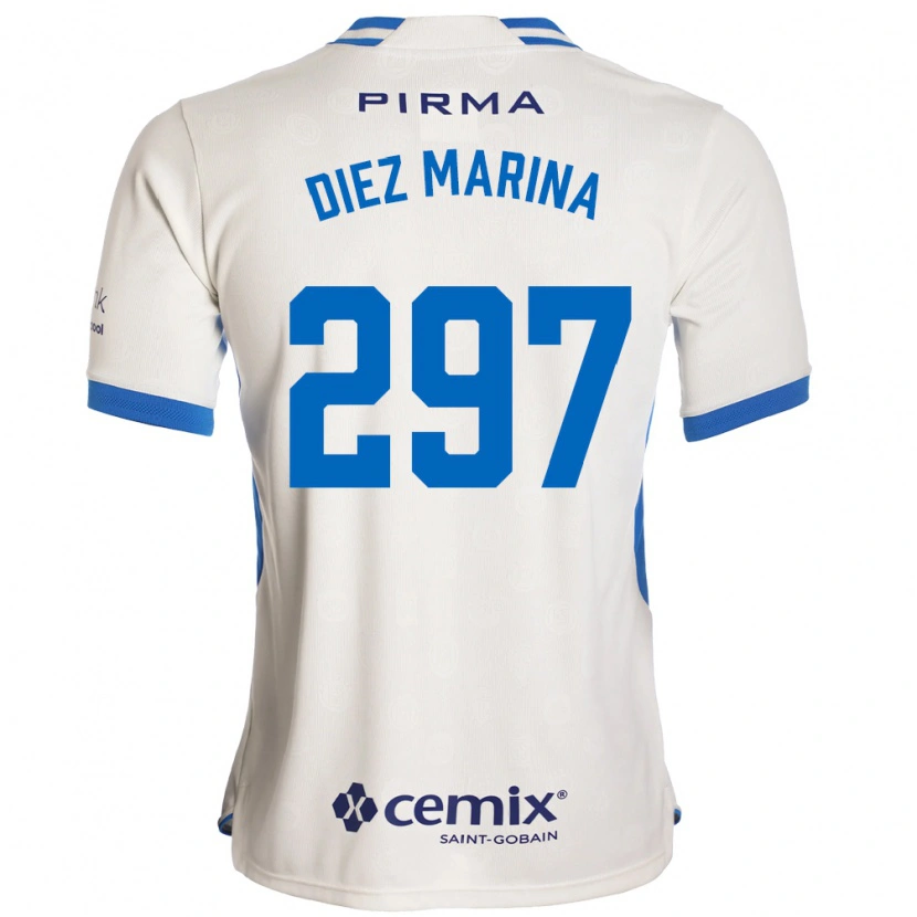 Danxen Män Edgar Diez Marina #297 Vit Blå Röd Bortatröja Matchtröjor 2026/27 Tröjor T-Tröja