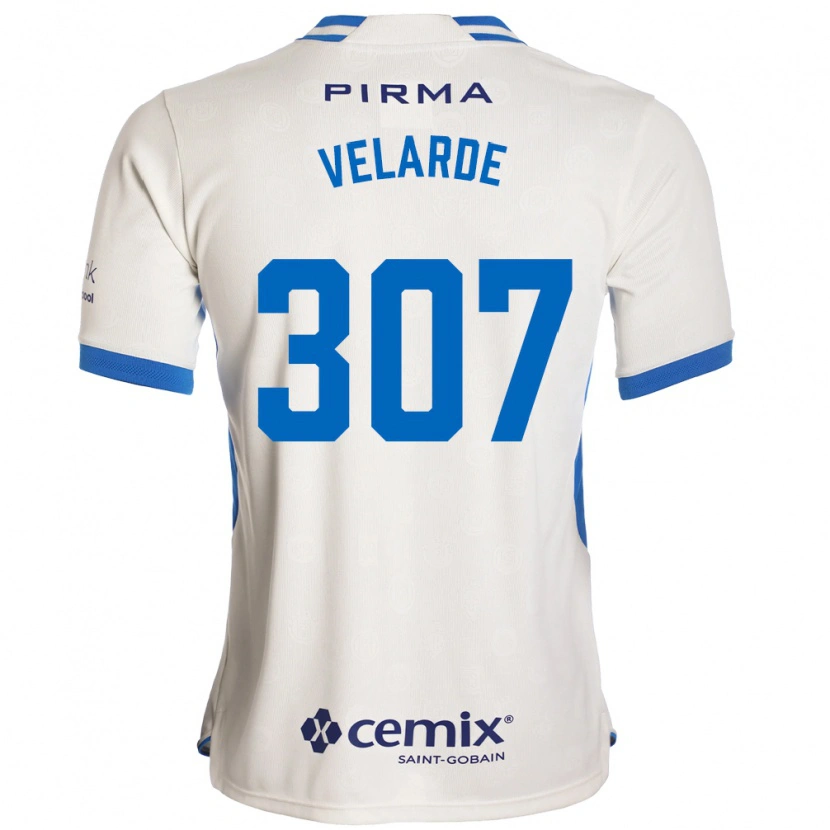 Danxen Män Juan Velarde #307 Vit Blå Röd Bortatröja Matchtröjor 2026/27 Tröjor T-Tröja