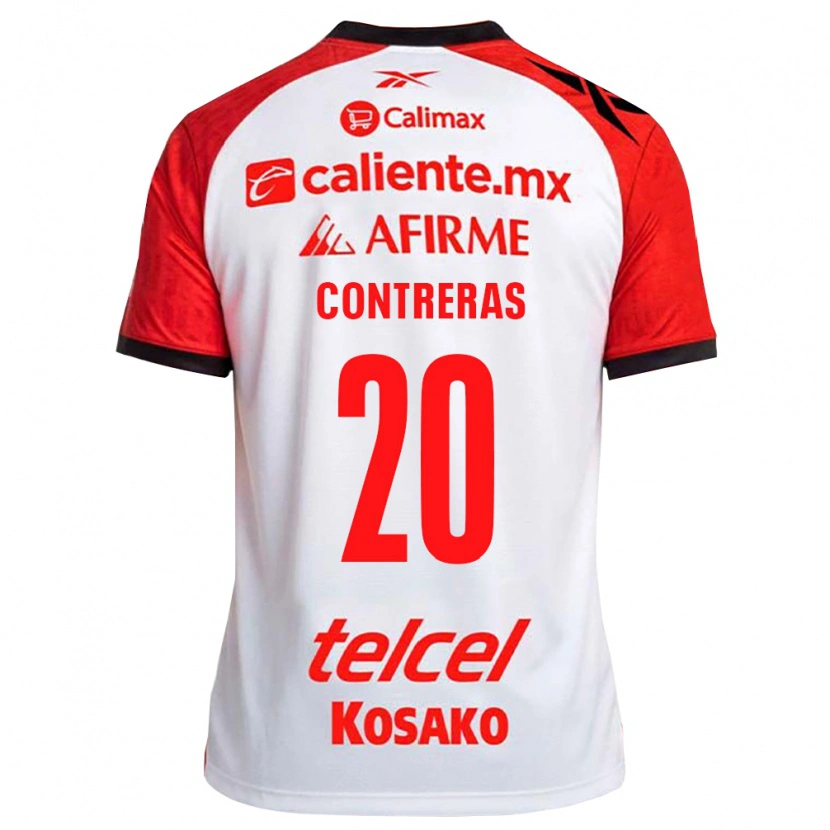 Danxen Män Francisco Contreras #20 Vit Svart Röd Bortatröja Matchtröjor 2026/27 Tröjor T-Tröja