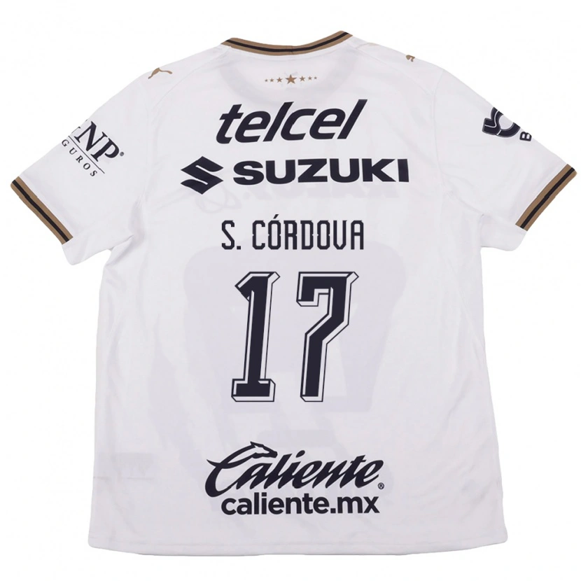 Danxen Män Sebastián Córdova #17 Vit Svart Brun Bortatröja Matchtröjor 2026/27 Tröjor T-Tröja