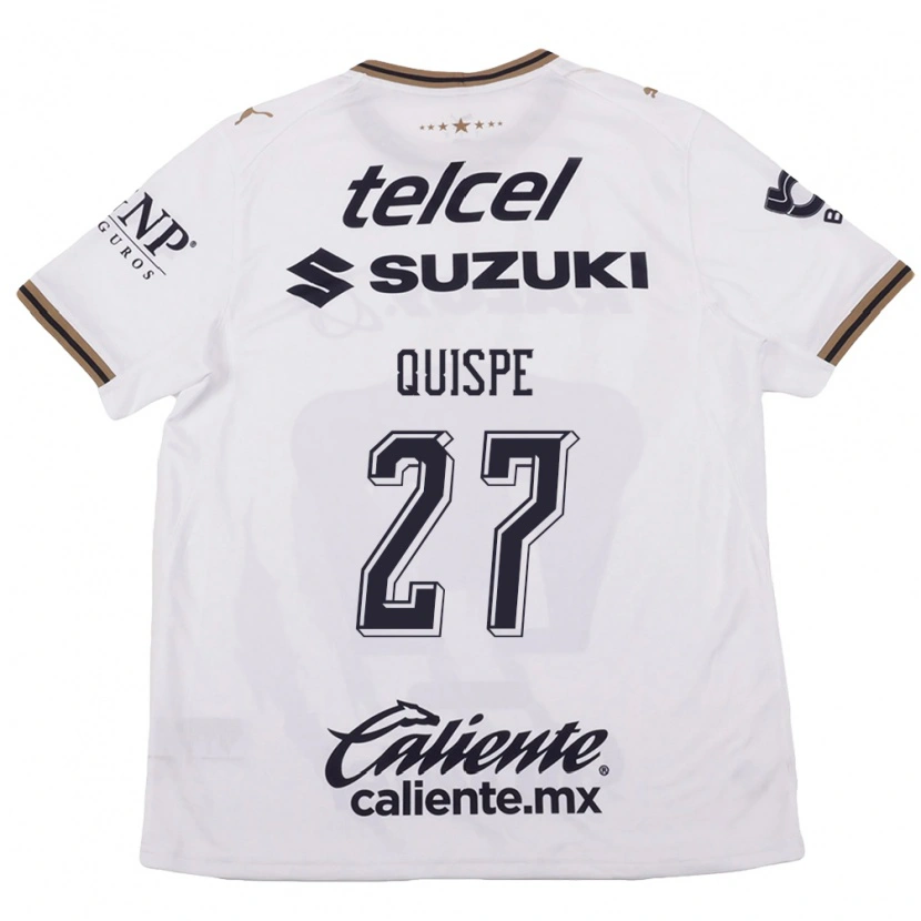 Danxen Män Piero Quispe #27 Vit Svart Brun Bortatröja Matchtröjor 2026/27 Tröjor T-Tröja