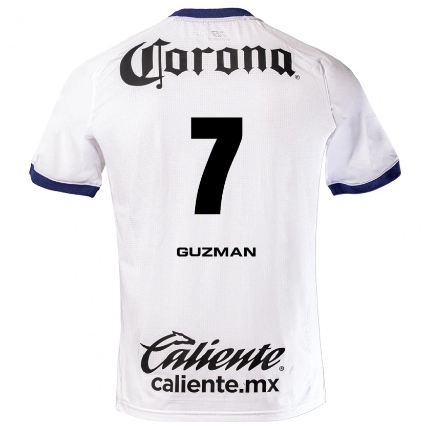 Danxen Män Víctor Guzmán #7 Vit Blå Svart Bortatröja Matchtröjor 2026/27 Tröjor T-Tröja
