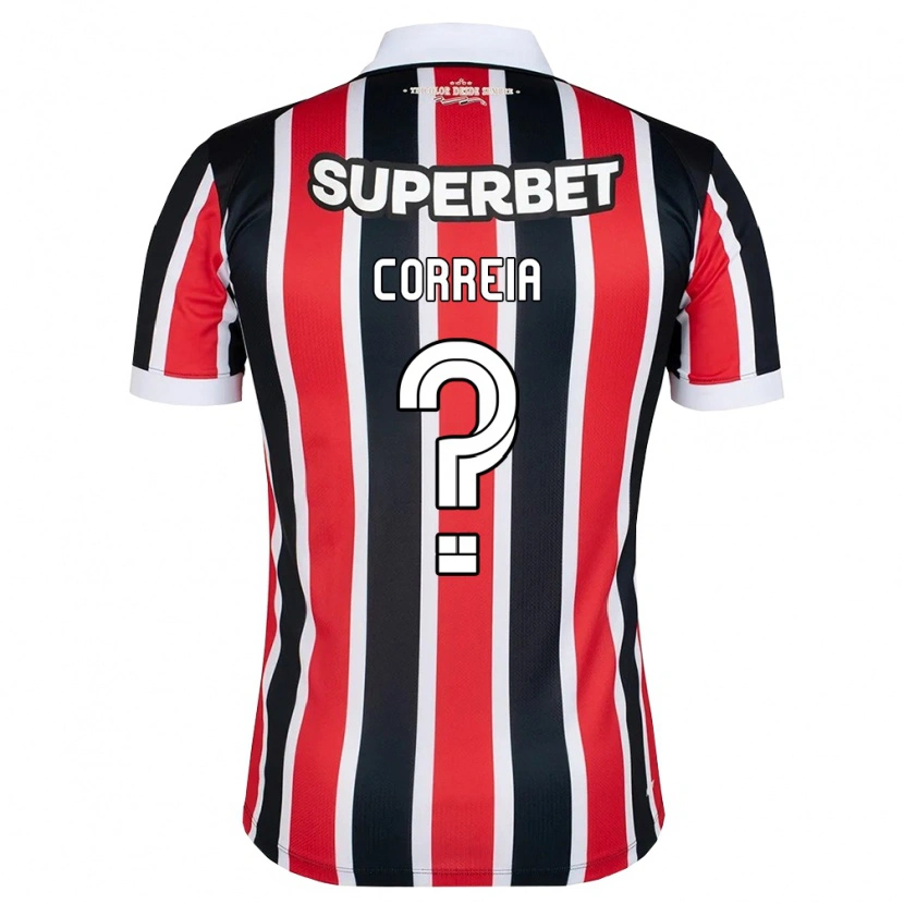 Danxen Män Arthur Correia #0 Röd Vit Svart Bortatröja Matchtröjor 2026/27 Tröjor T-Tröja