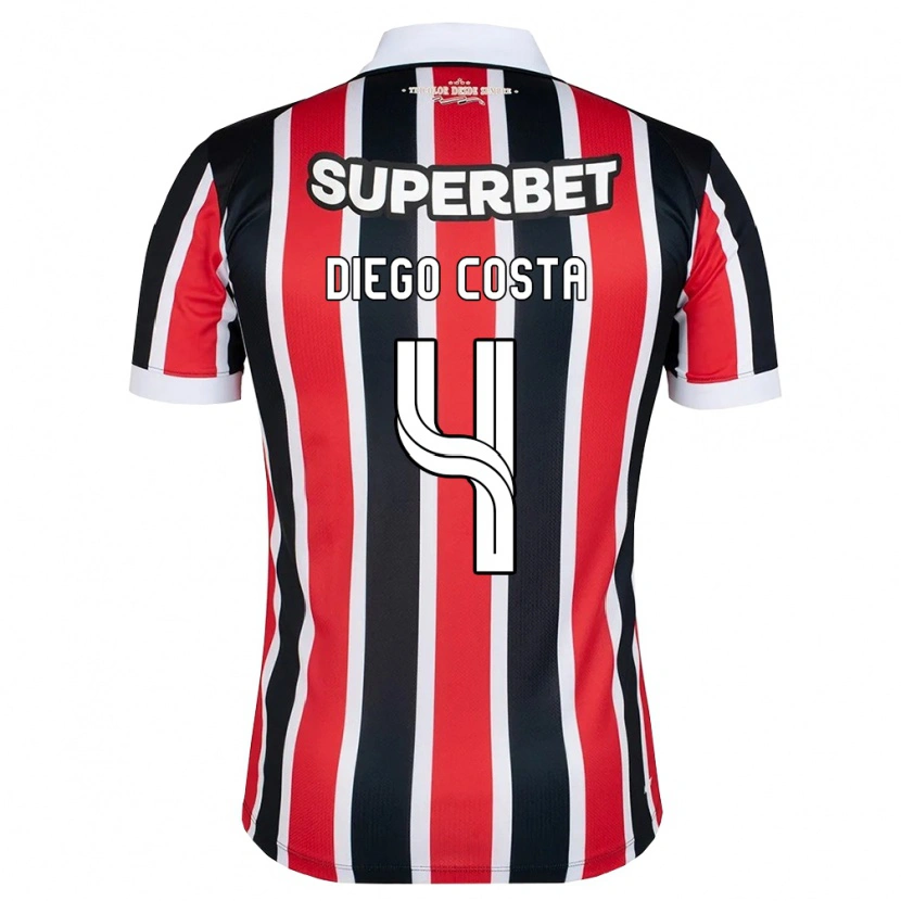Danxen Män Diego Costa #4 Röd Vit Svart Bortatröja Matchtröjor 2026/27 Tröjor T-Tröja