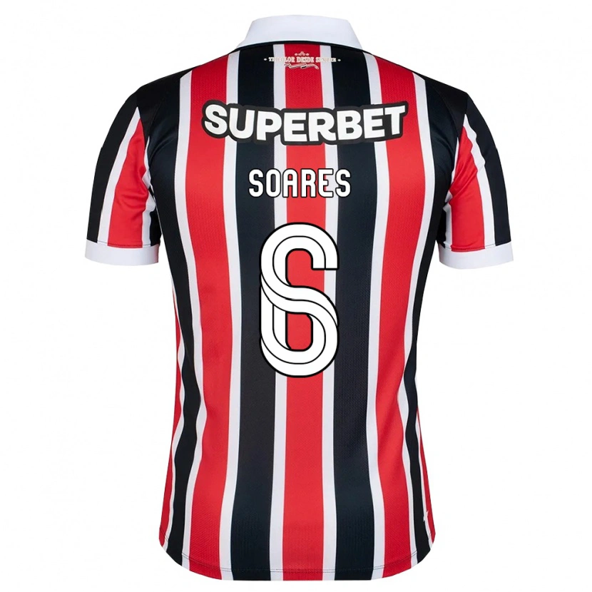 Danxen Män Jéssica Soares #6 Röd Vit Svart Bortatröja Matchtröjor 2026/27 Tröjor T-Tröja