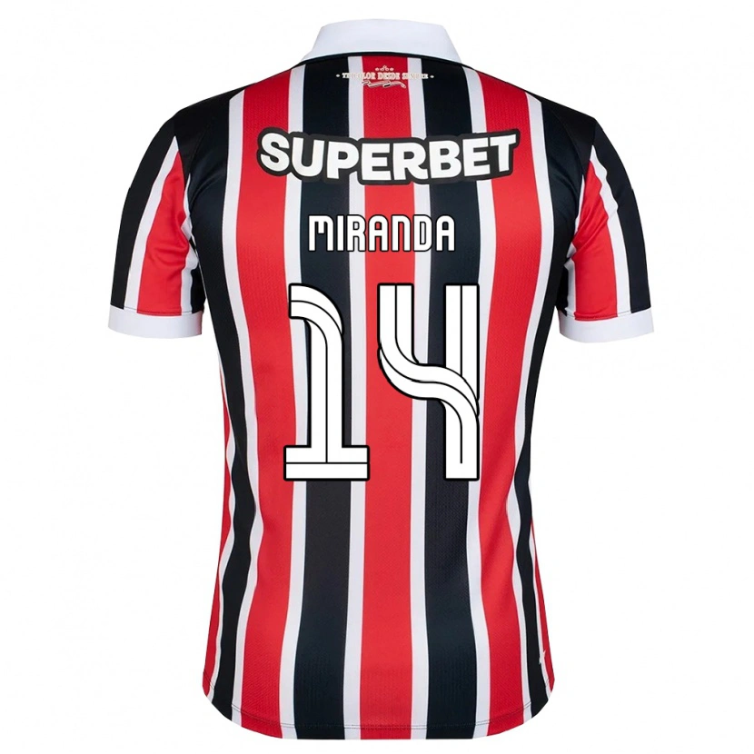 Danxen Män Lucas Miranda #14 Röd Vit Svart Bortatröja Matchtröjor 2026/27 Tröjor T-Tröja