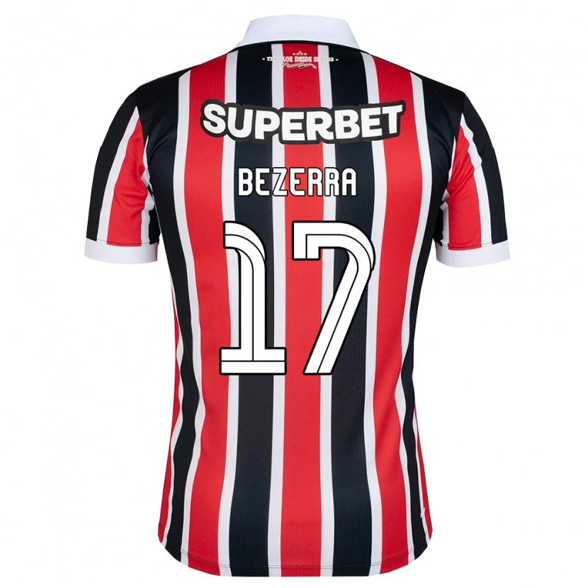 Danxen Män Pedro Bezerra #17 Röd Vit Svart Bortatröja Matchtröjor 2026/27 Tröjor T-Tröja