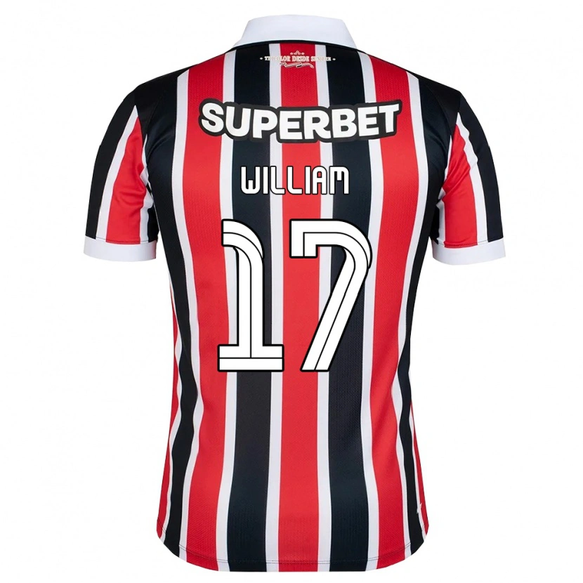 Danxen Män William #17 Röd Vit Svart Bortatröja Matchtröjor 2026/27 Tröjor T-Tröja