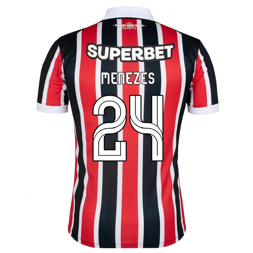 Danxen Män Matheus Menezes #24 Röd Vit Svart Bortatröja Matchtröjor 2026/27 Tröjor T-Tröja
