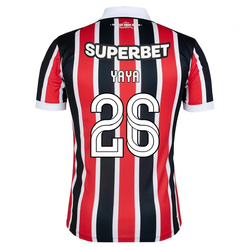 Danxen Män Yaya #26 Röd Vit Svart Bortatröja Matchtröjor 2026/27 Tröjor T-Tröja