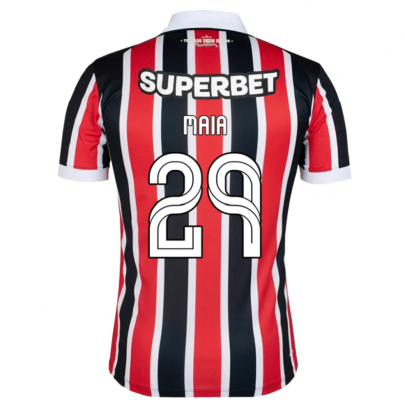 Danxen Män Pablo Maia #29 Röd Vit Svart Bortatröja Matchtröjor 2026/27 Tröjor T-Tröja