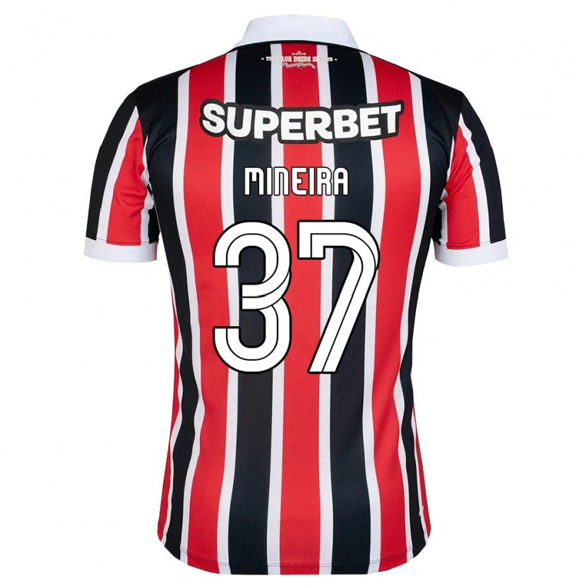 Danxen Män Rafa Mineira #37 Röd Vit Svart Bortatröja Matchtröjor 2026/27 Tröjor T-Tröja