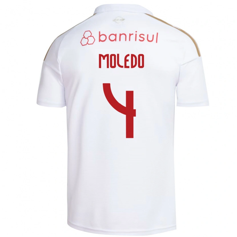 Danxen Män Rodrigo Moledo #4 Vit Röd Bortatröja Matchtröjor 2026/27 Tröjor T-Tröja