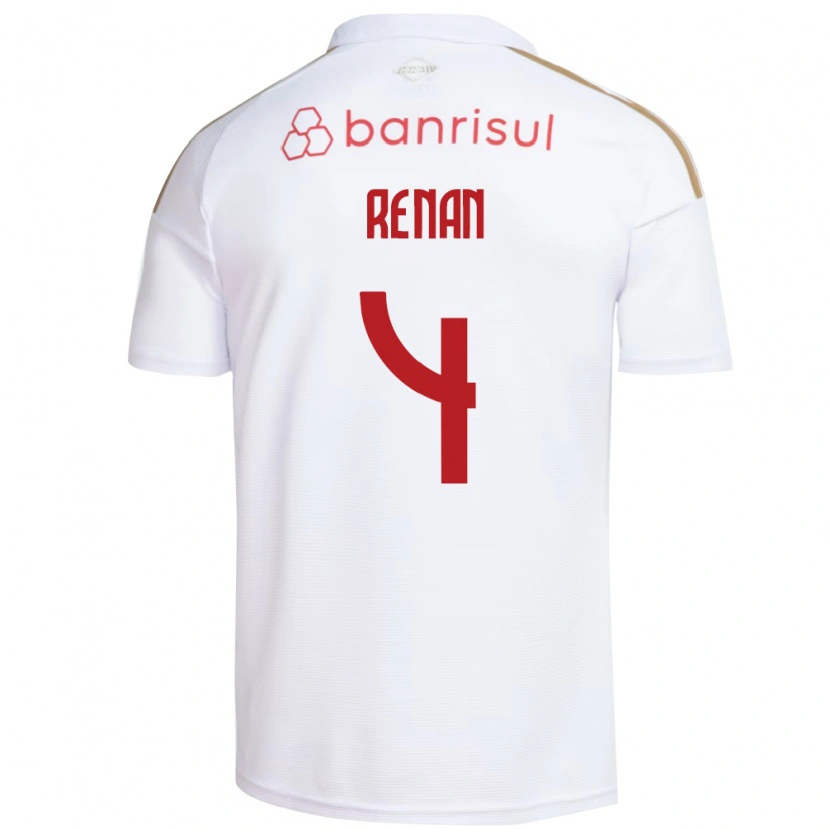 Danxen Män Robert Renan #4 Vit Röd Bortatröja Matchtröjor 2026/27 Tröjor T-Tröja