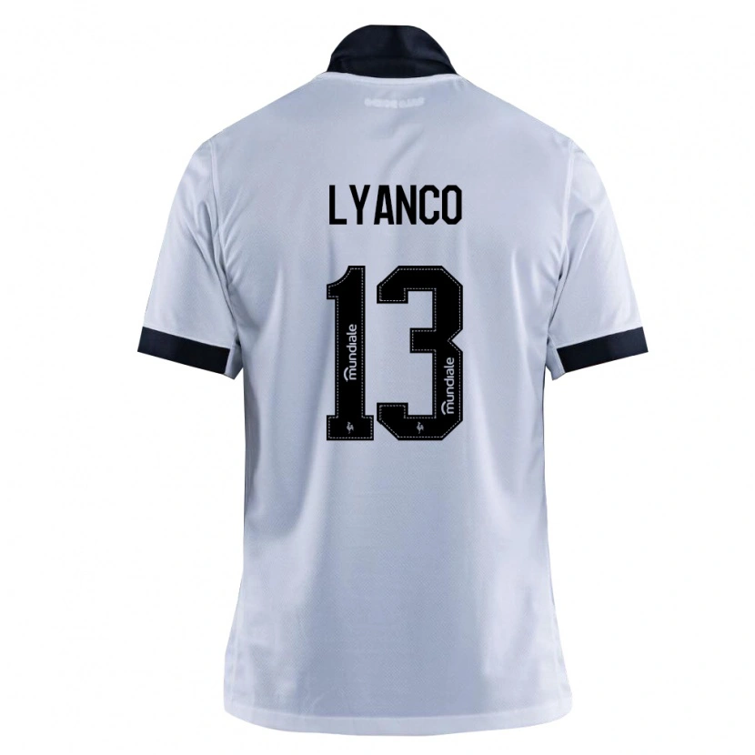 Danxen Män Lyanco Evangelista Silveira Neves Vojnović #13 Svart Vit Bortatröja Matchtröjor 2026/27 Tröjor T-Tröja