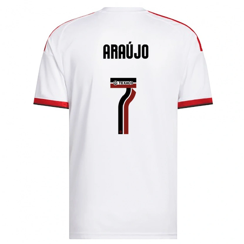 Danxen Män Luiz Araújo #7 Vit Röd Svart Bortatröja Matchtröjor 2026/27 Tröjor T-Tröja