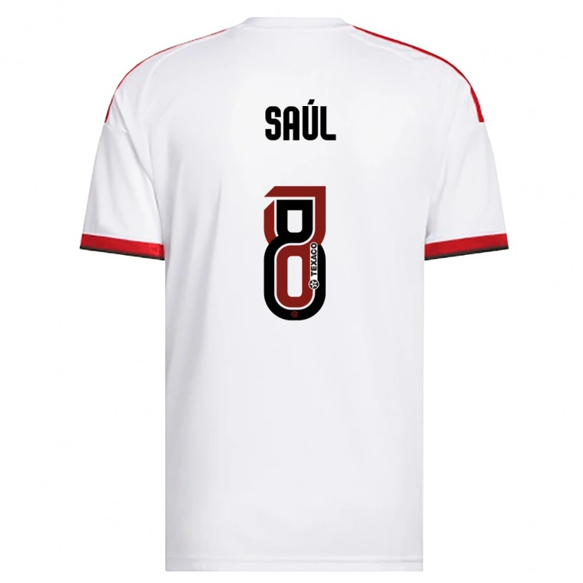Danxen Män Saúl Ñíguez #8 Vit Röd Svart Bortatröja Matchtröjor 2026/27 Tröjor T-Tröja