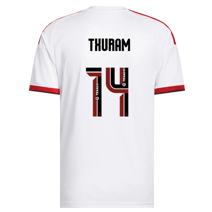 Danxen Män Daniel Thuram #14 Vit Röd Svart Bortatröja Matchtröjor 2026/27 Tröjor T-Tröja