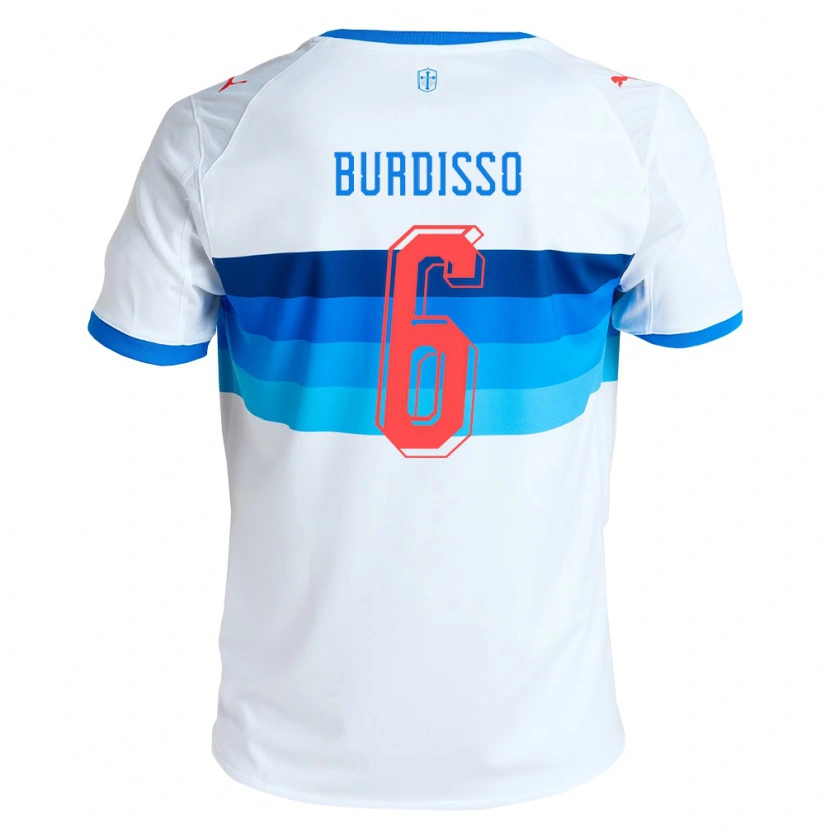 Danxen Kvinnor Guillermo Burdisso #6 Vit Himmelsblå Hemmatröja Matchtröjor 2026/27 Tröjor T-Tröja