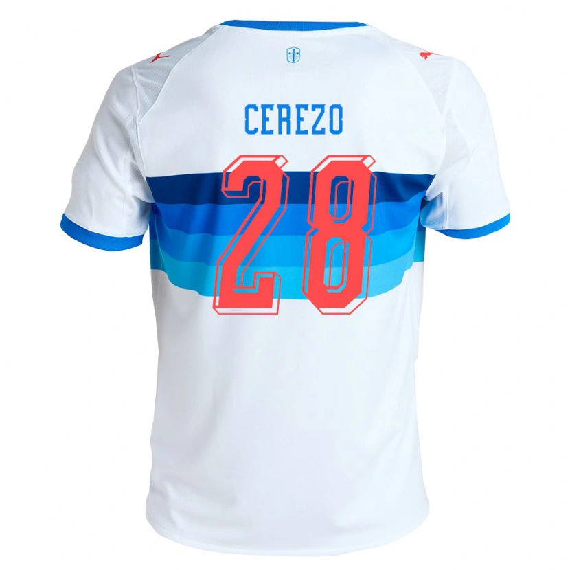 Danxen Kvinnor Bernardo Cerezo #28 Vit Himmelsblå Hemmatröja Matchtröjor 2026/27 Tröjor T-Tröja