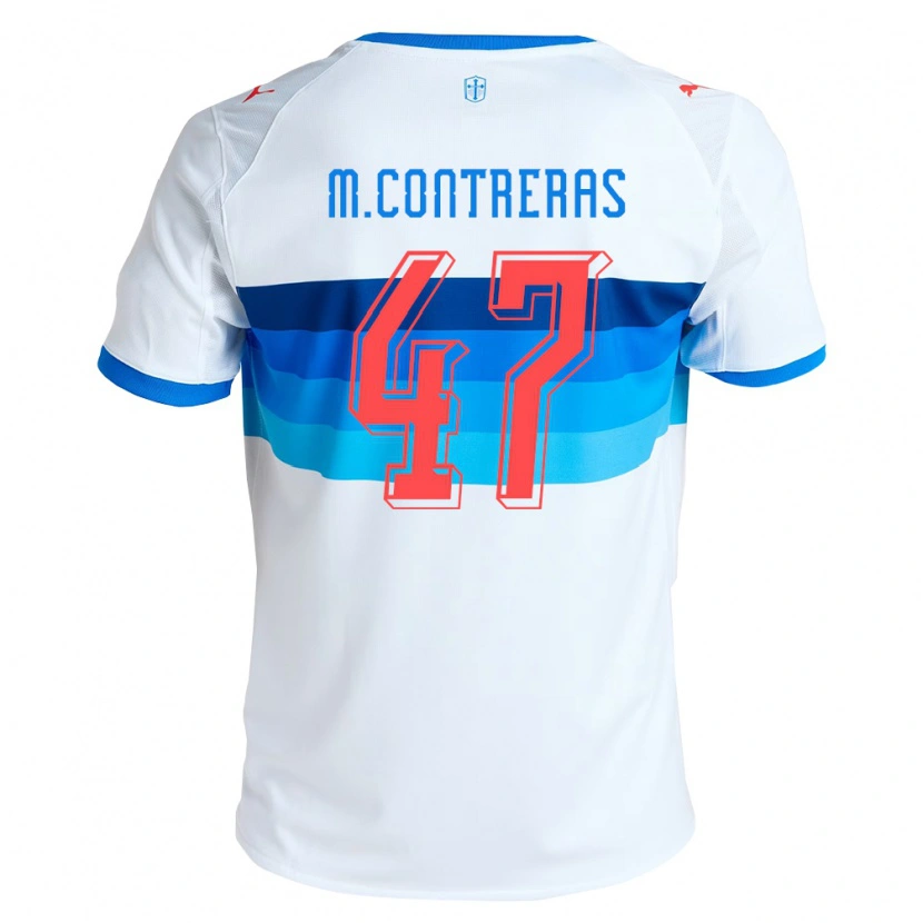 Danxen Kvinnor Mathías Contreras #47 Vit Himmelsblå Hemmatröja Matchtröjor 2026/27 Tröjor T-Tröja