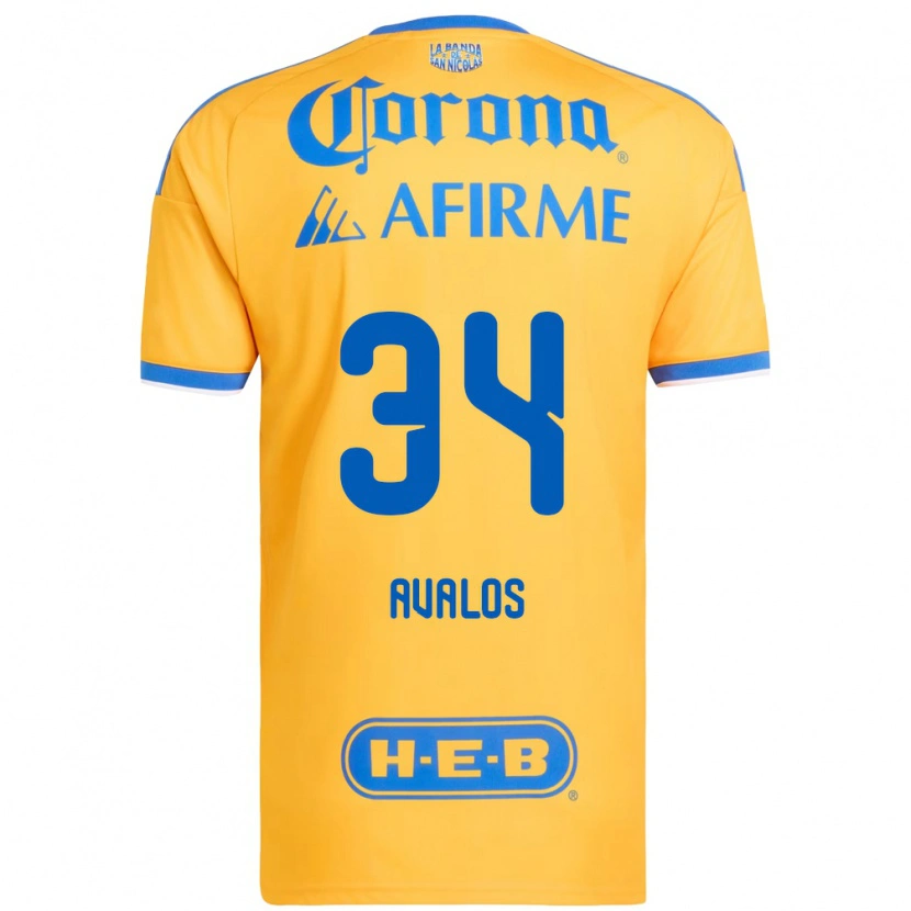 Danxen Kvinnor Erick Avalos #34 Gul Blå Hemmatröja Matchtröjor 2026/27 Tröjor T-Tröja