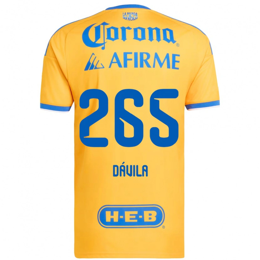 Danxen Kvinnor Emiliano Dávila #265 Gul Blå Hemmatröja Matchtröjor 2026/27 Tröjor T-Tröja