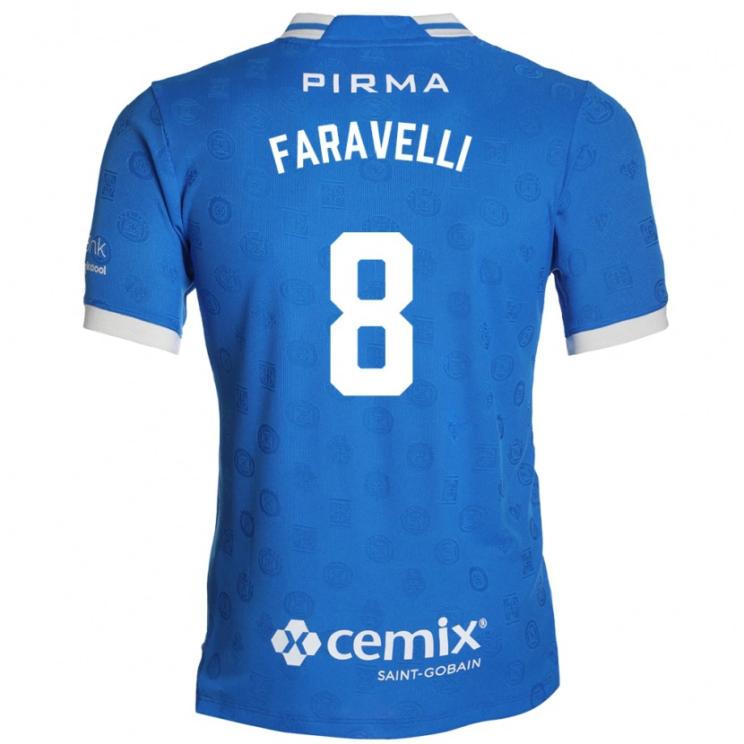 Danxen Kvinnor Lorenzo Faravelli #8 Blå Vit Röd Hemmatröja Matchtröjor 2026/27 Tröjor T-Tröja