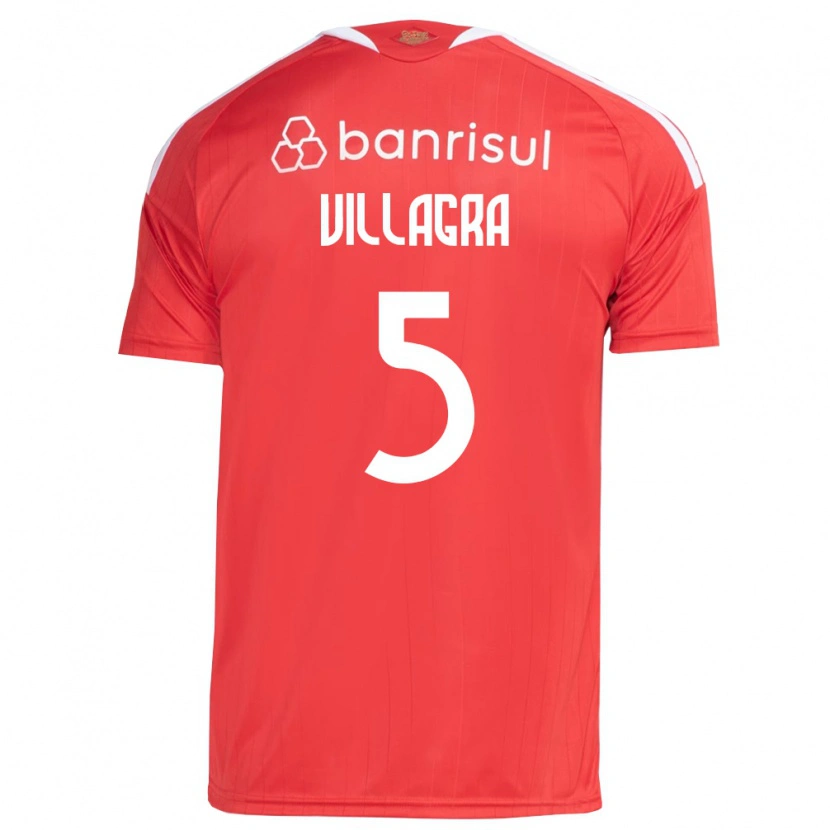 Danxen Kvinnor Rodrigo Villagra #5 Röd Vit Hemmatröja Matchtröjor 2026/27 Tröjor T-Tröja