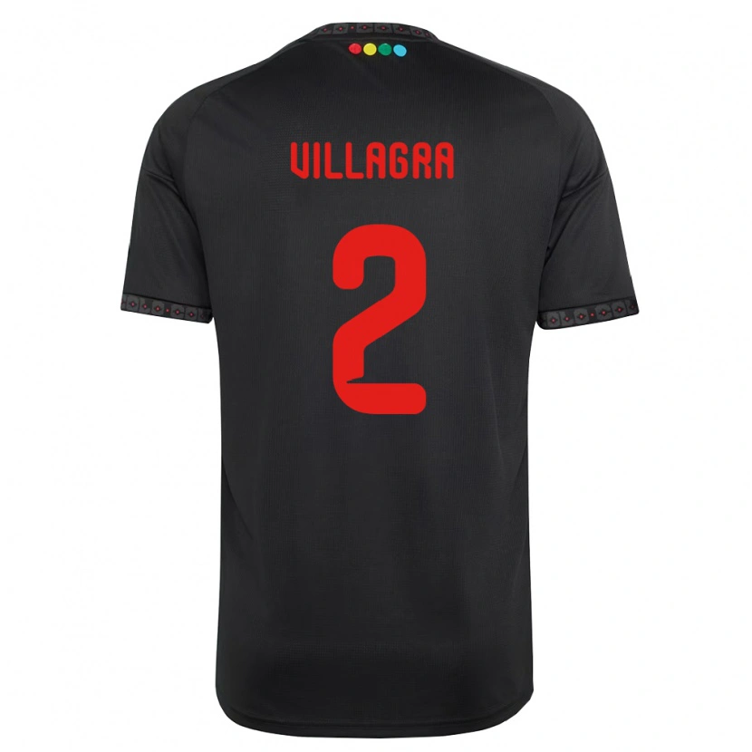 Danxen Kvinnor Jonathan Villagra #2 Svart Röd Bortatröja Matchtröjor 2026/27 Tröjor T-Tröja