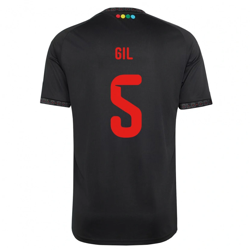 Danxen Kvinnor Leonardo Gil #5 Svart Röd Bortatröja Matchtröjor 2026/27 Tröjor T-Tröja