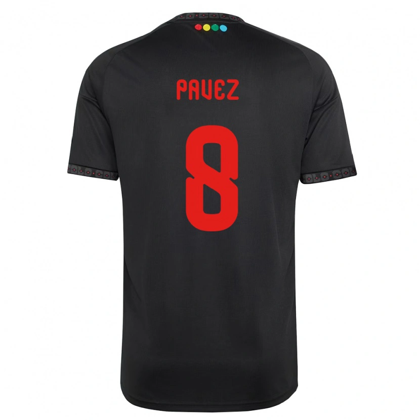 Danxen Kvinnor Esteban Pavez #8 Svart Röd Bortatröja Matchtröjor 2026/27 Tröjor T-Tröja