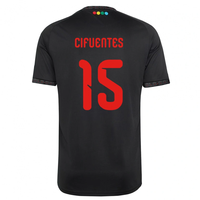 Danxen Kvinnor Anaís Cifuentes #15 Svart Röd Bortatröja Matchtröjor 2026/27 Tröjor T-Tröja