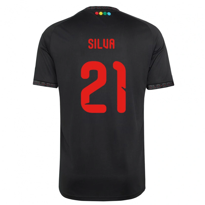 Danxen Kvinnor Agustin Silva #21 Svart Röd Bortatröja Matchtröjor 2026/27 Tröjor T-Tröja