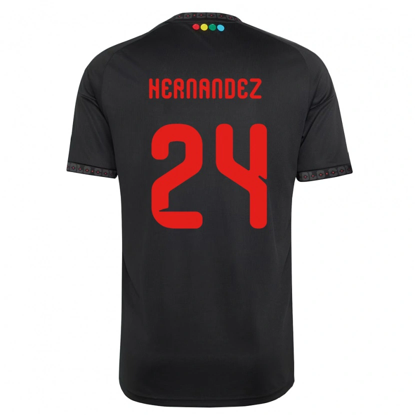 Danxen Kvinnor Leandro Hernández #24 Svart Röd Bortatröja Matchtröjor 2026/27 Tröjor T-Tröja