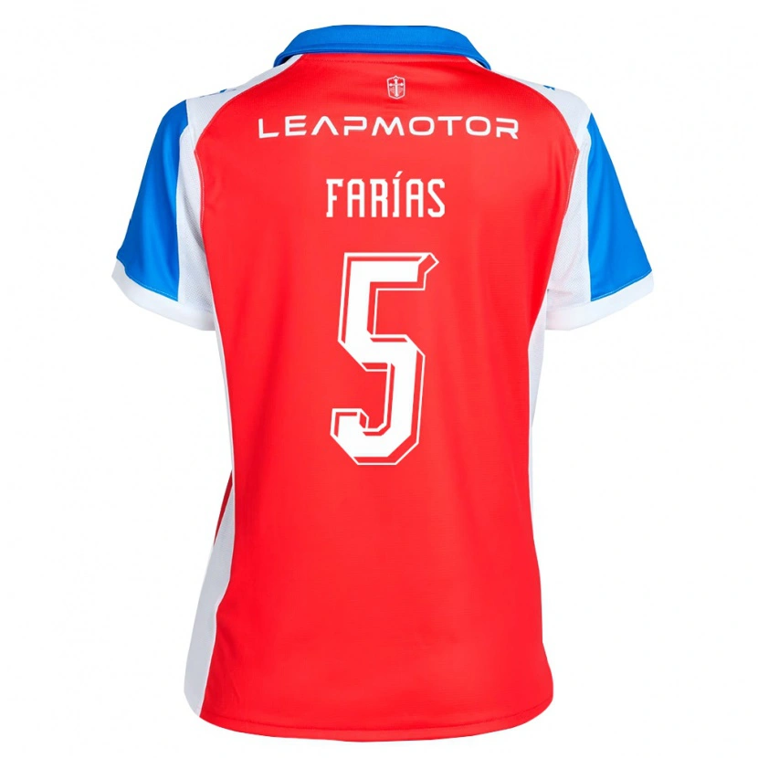 Danxen Kvinnor Agustín Farías #5 Röd Blå Bortatröja Matchtröjor 2026/27 Tröjor T-Tröja
