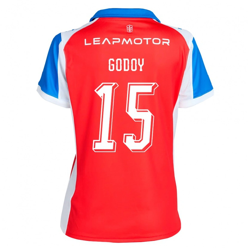 Danxen Kvinnor Martín Godoy #15 Röd Blå Bortatröja Matchtröjor 2026/27 Tröjor T-Tröja