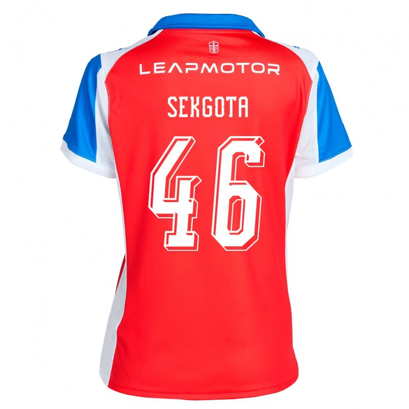 Danxen Kvinnor Jeffrey Sekgota #46 Röd Blå Bortatröja Matchtröjor 2026/27 Tröjor T-Tröja