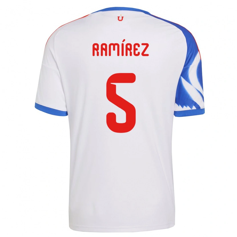 Danxen Kvinnor Nicolás Ramírez #5 Vit Marinblå Bortatröja Matchtröjor 2026/27 Tröjor T-Tröja