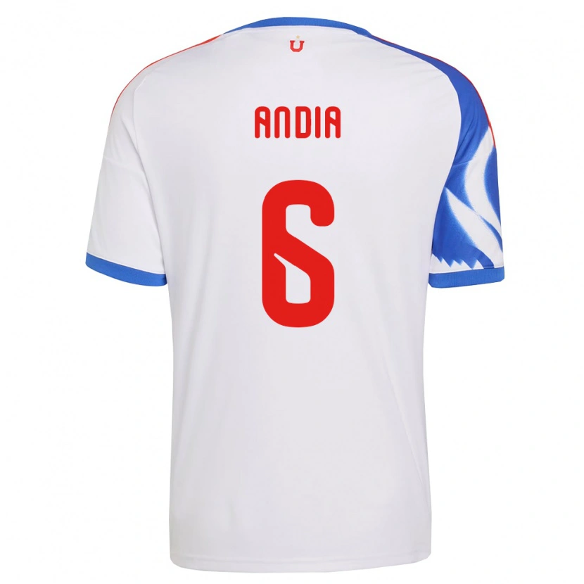 Danxen Kvinnor Yonathan Andía #6 Vit Marinblå Bortatröja Matchtröjor 2026/27 Tröjor T-Tröja