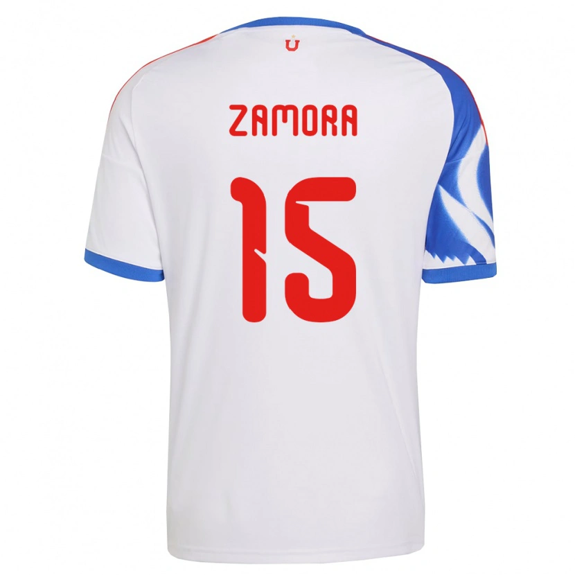 Danxen Kvinnor Daniela Zamora #15 Vit Marinblå Bortatröja Matchtröjor 2026/27 Tröjor T-Tröja