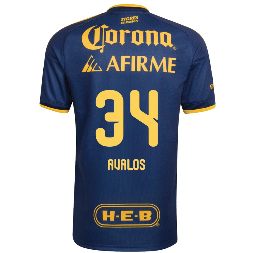Danxen Kvinnor Erick Avalos #34 Kungligt Blå Gul Bortatröja Matchtröjor 2026/27 Tröjor T-Tröja