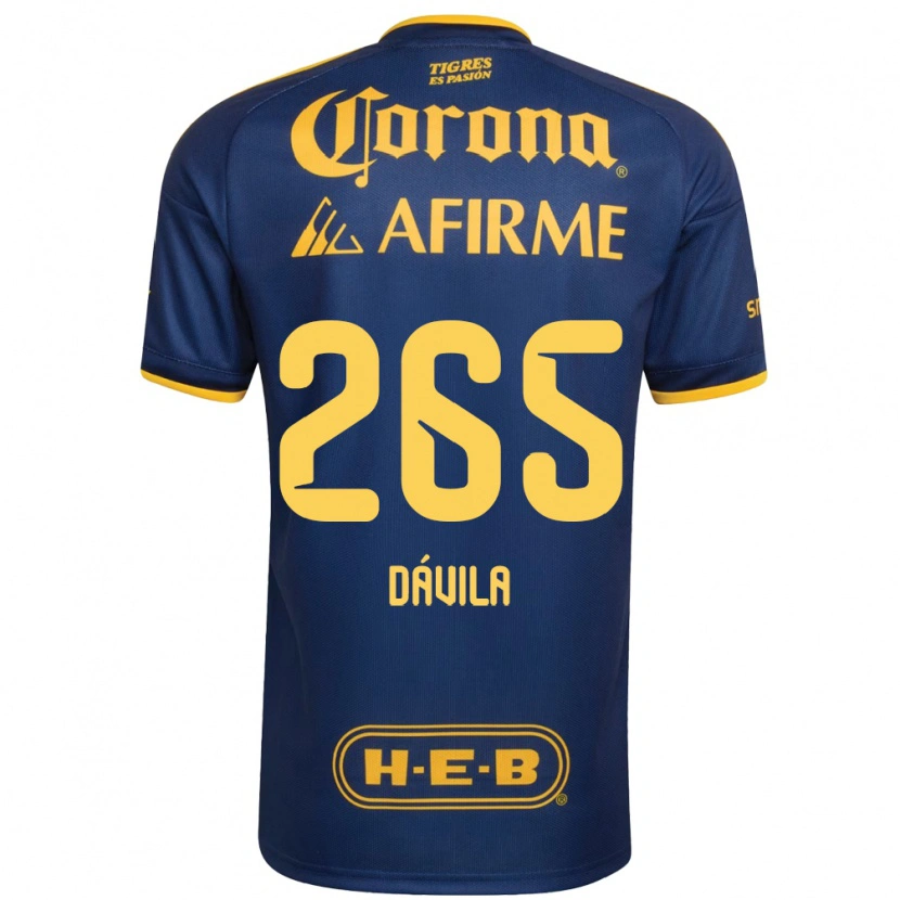 Danxen Kvinnor Emiliano Dávila #265 Kungligt Blå Gul Bortatröja Matchtröjor 2026/27 Tröjor T-Tröja