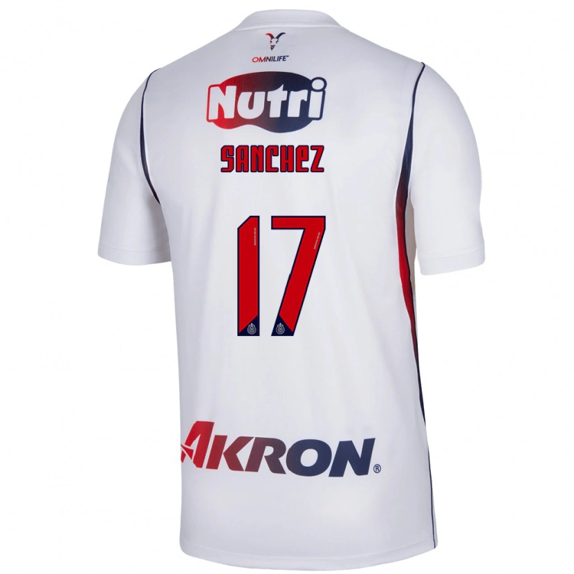 Danxen Kvinnor Jesús Sánchez #17 Vit Marinblå Bortatröja Matchtröjor 2026/27 Tröjor T-Tröja