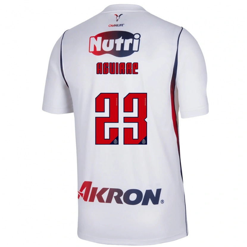 Danxen Kvinnor Daniel Aguirre #23 Vit Marinblå Bortatröja Matchtröjor 2026/27 Tröjor T-Tröja
